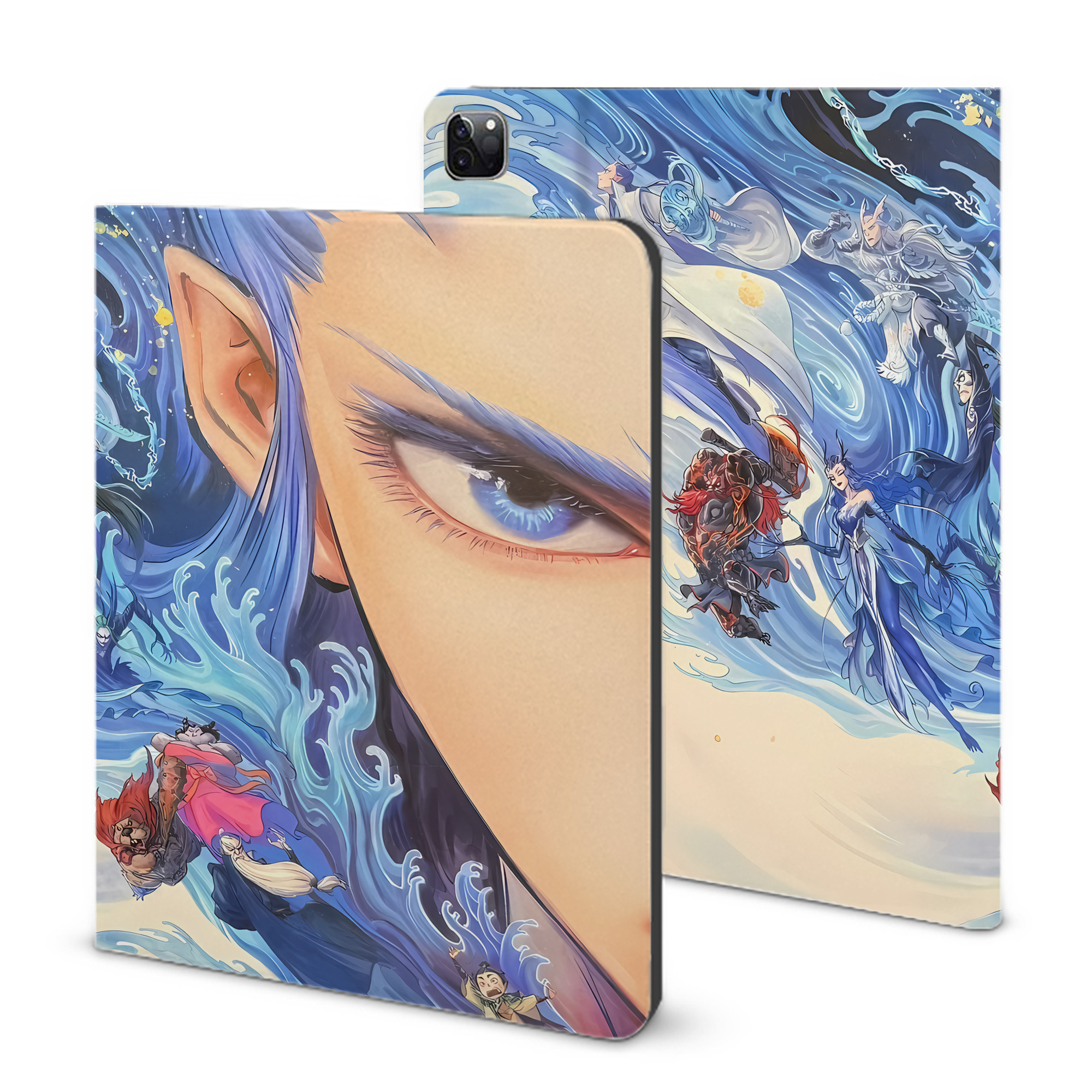 （画像用） Ne Zha 2 ナタ 魔童の大暴れ IPad ケース ブック型 PUレザー TPU 耐衝撃 軽量 薄型 ペン収納なし 全面保護 IPad 各モデル対応